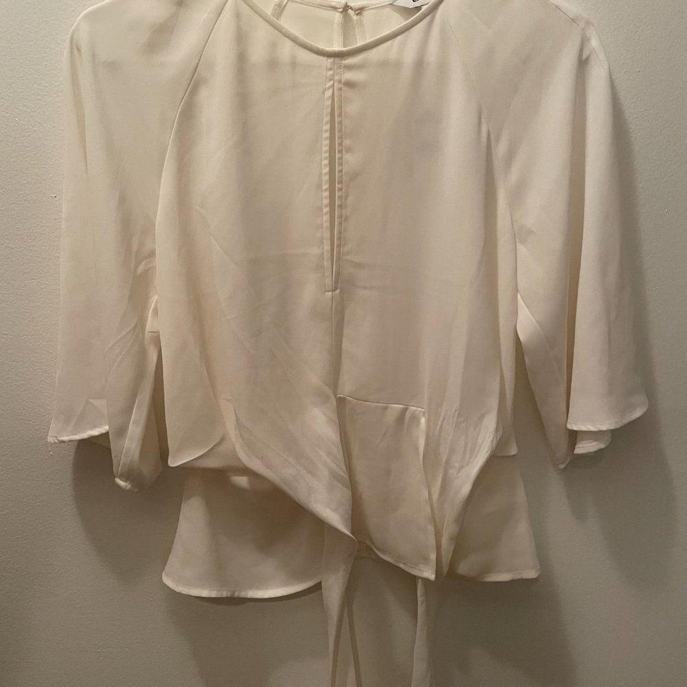 Express White Short Sleeve Dressy Blouse